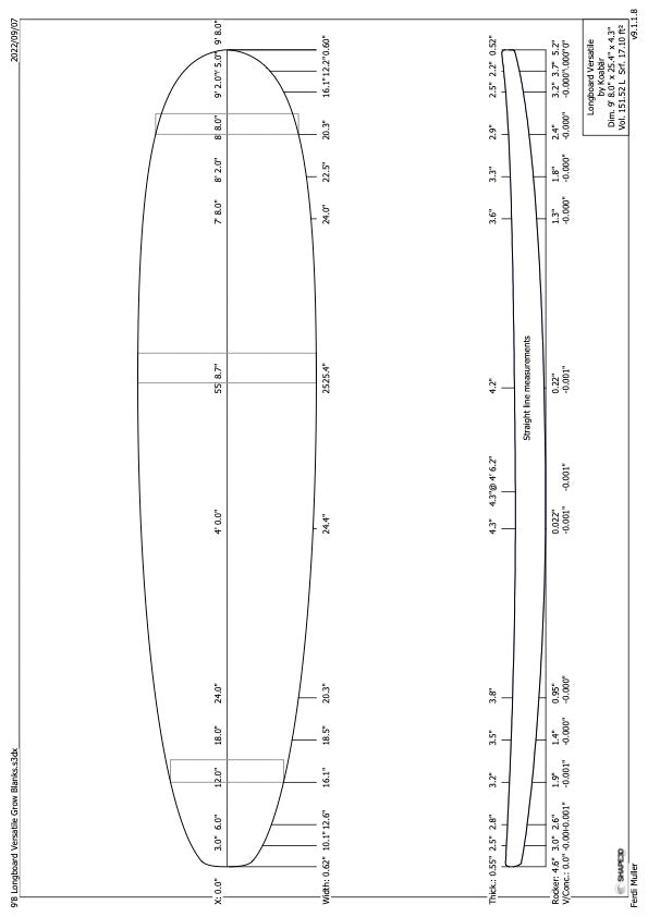 9'8" longboard blank