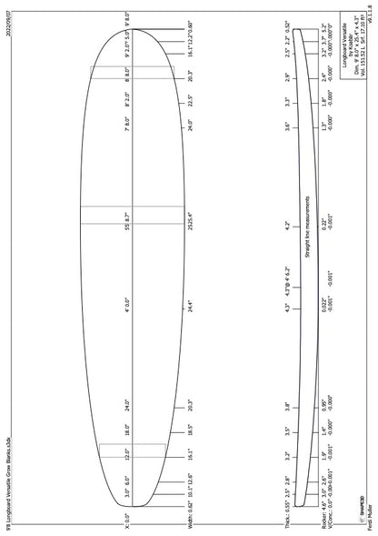 9'8" longboard blank